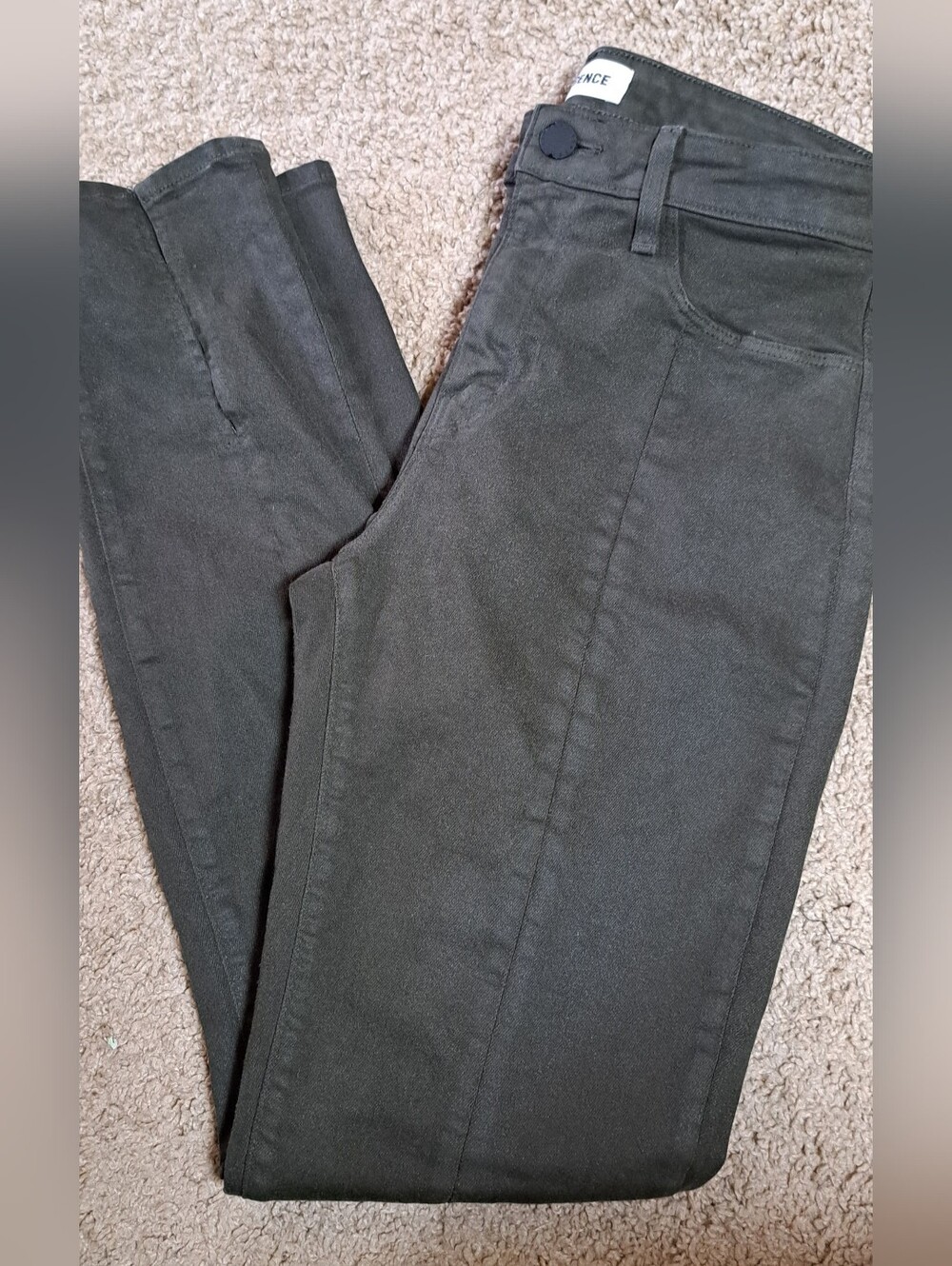 Ladies L’Agence Jyothi Stretchy Split Hem Jeans In Washed Green Coated Sz 28